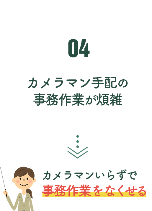 カメラマン手配の事務作業が煩雑